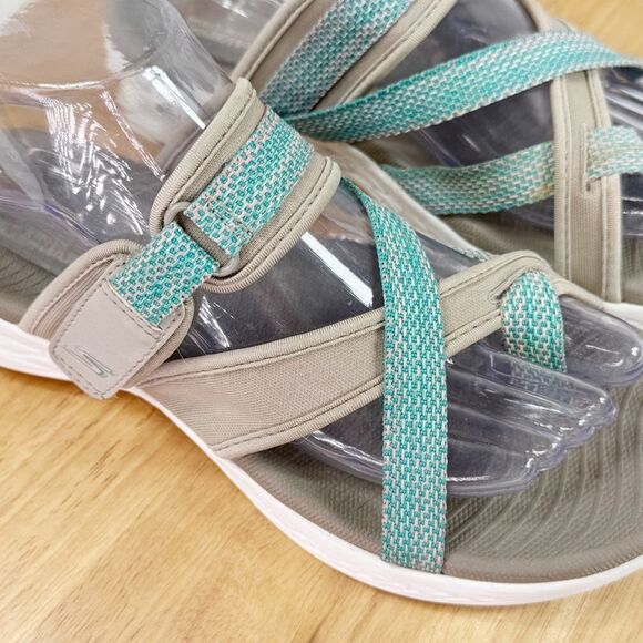 Skechers Performance On The Go 600 Glow Strappy Outdoor Sandals Taupe Green 10 - Picture 8 of 12